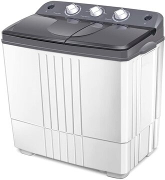 COSTWAY Washing Machine, Twin Tub 20Lbs Capacity, Washer(12Lbs) and Spinner(8Lbs)