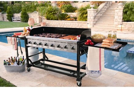 Commercial Grade 8 Burner Large Flat Top BBQ Grill - Best Gas Grill Under 1000